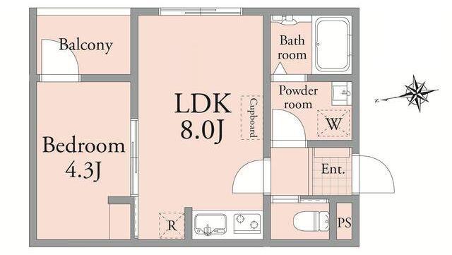 アーベインテラスお花茶屋(1LDK/2階)の間取り写真