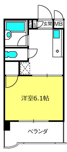 プリズムマンション(1K/2階)の間取り写真