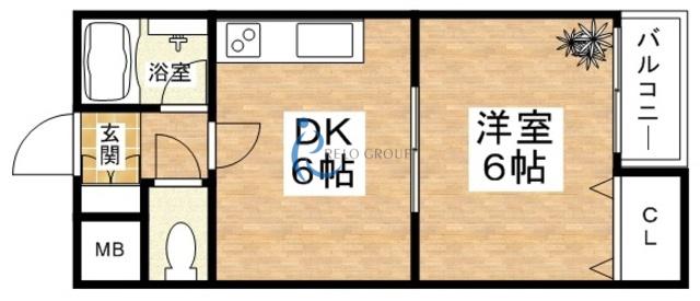 エレガントコーポラス(1DK/4階)の間取り写真