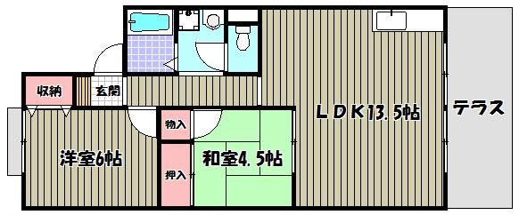 リヴセジュール(2LDK/2階)の間取り写真