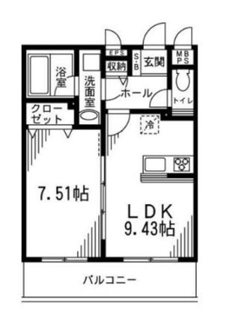 グランド-ル青葉(1LDK/2階)の間取り写真