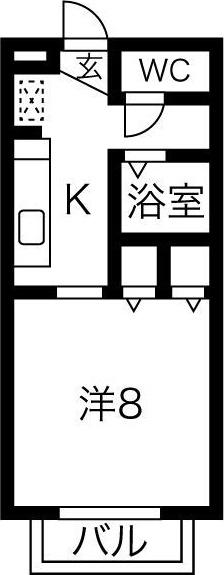 コンフォール北野(1K/1階)の間取り写真
