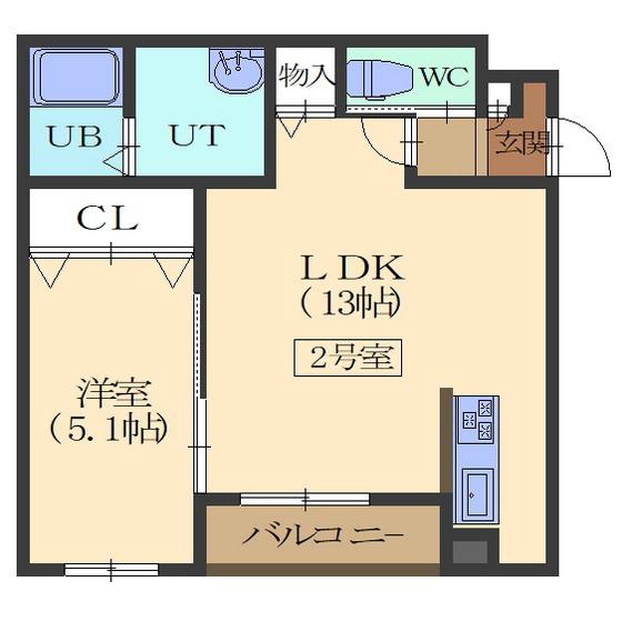 MONTERRA モンテラ(1LDK/2階)の間取り写真