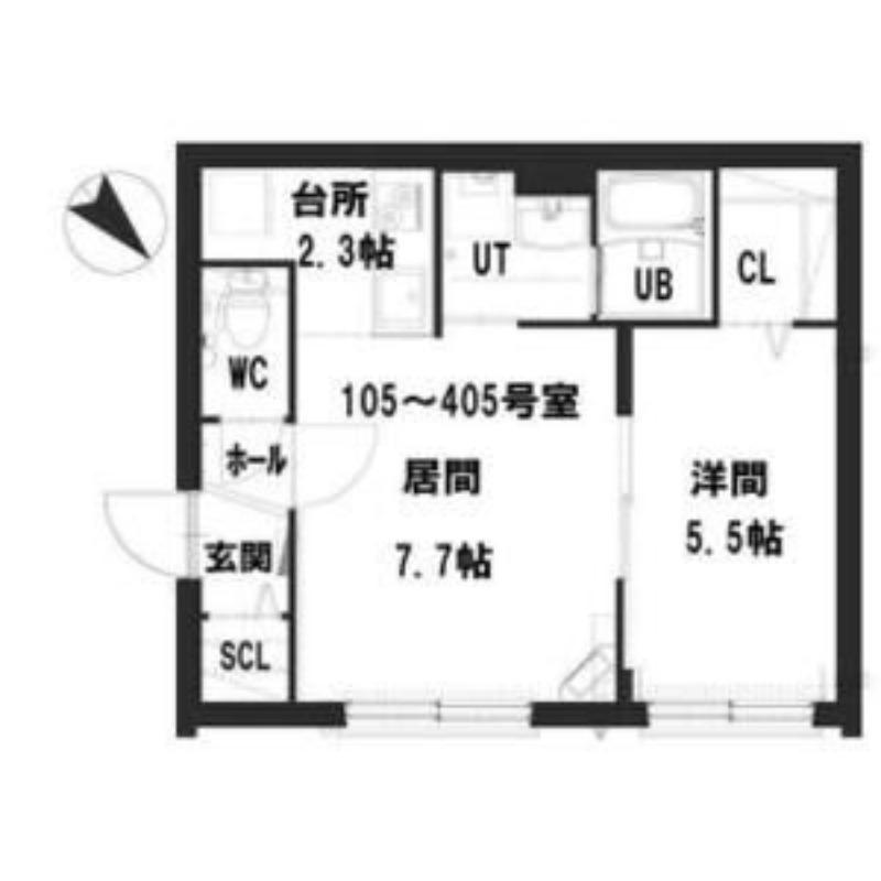 グランメール 南郷13駅前(1LDK/4階)の間取り写真