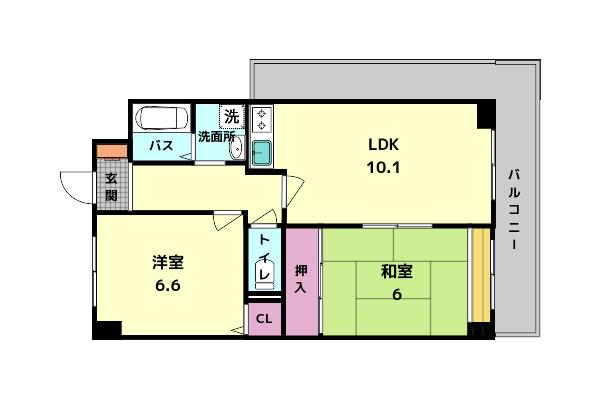 ウエストポートA棟(2LDK/3階)の間取り写真