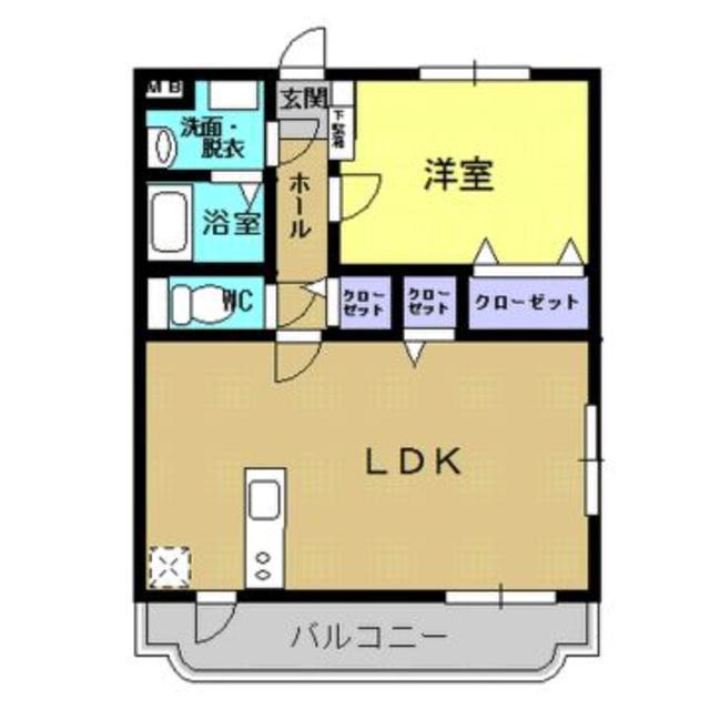 マリンふくろ(1LDK/1階)の間取り写真