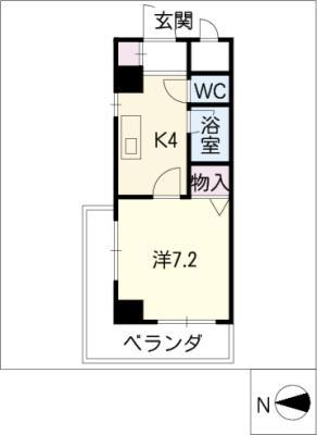 山富ビル(1K/3階)の間取り写真