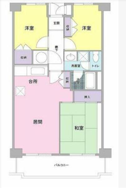 サンミエール千歳(3LDK/12階)の間取り写真