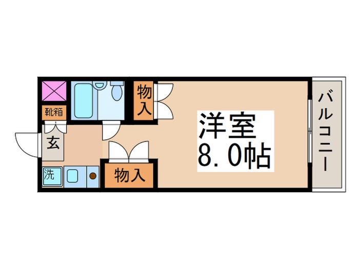 リンデンハイム菊川(ワンルーム/3階)の間取り写真