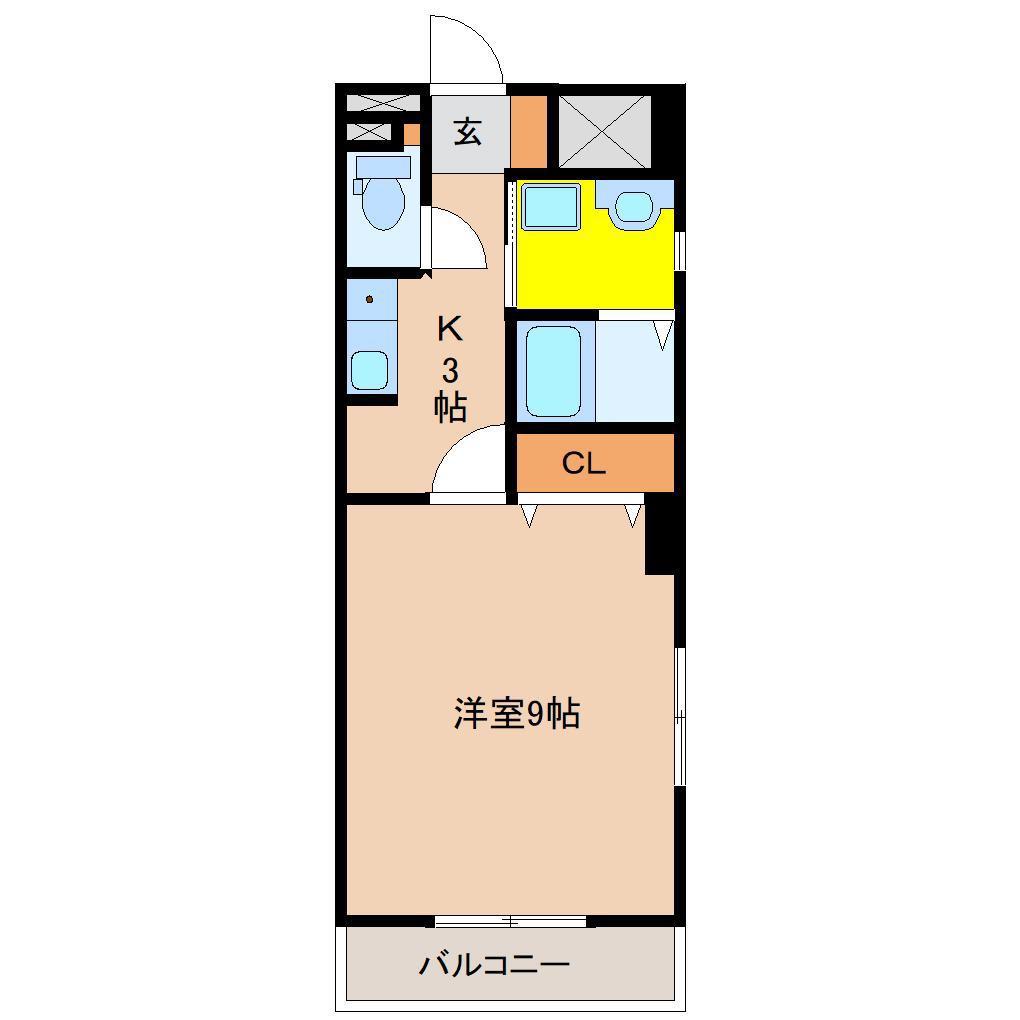 アーバン高塚橘通ビル(1K/3階)の間取り写真
