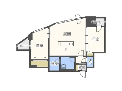 パルティーレ創成イースト(2LDK/10階)の間取り写真