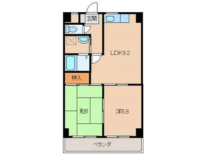 アネシス・ヒロ(2LDK/3階)の間取り写真