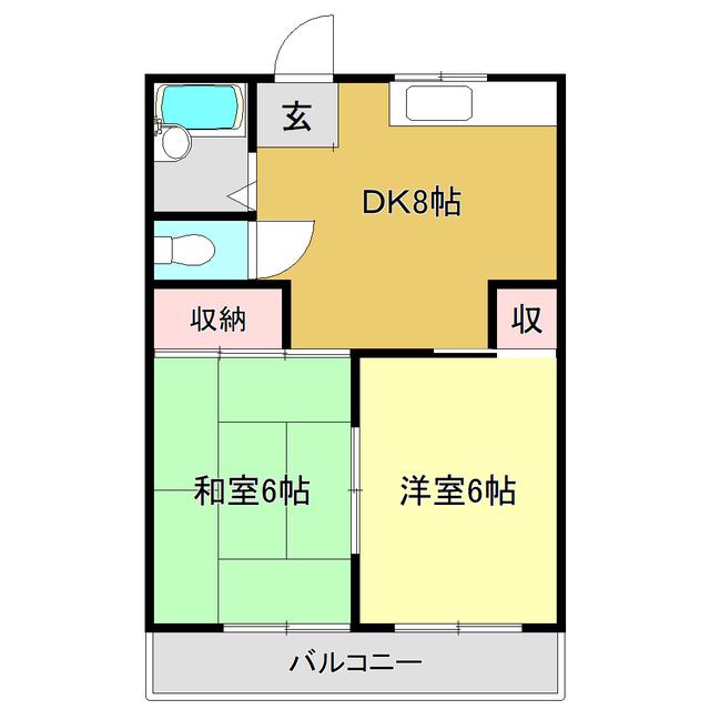 澤田マンション(2DK/3階)の間取り写真