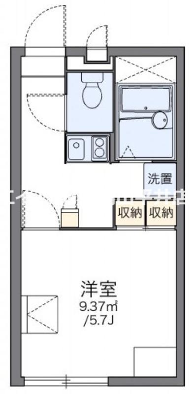 レオパレスB F プログレ(1K/2階)の間取り写真