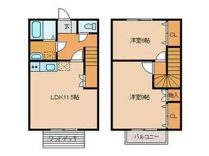 メゾンジュールII(2LDK/1階)の間取り写真