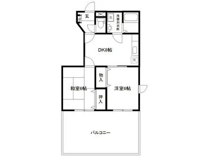 ベリエセゾンB(2DK/1階)の間取り写真