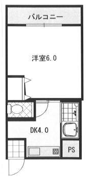 寿マンション(1DK/3階)の間取り写真