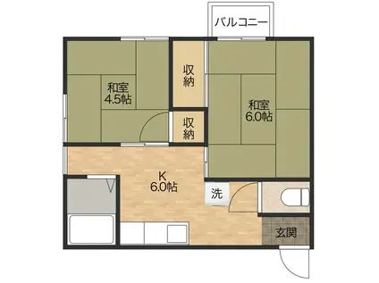 コーポ太田(2K/2階)の間取り写真