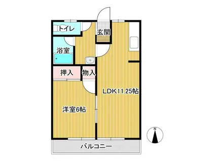 ドリームハイツ桜台(1LDK/2階)の間取り写真