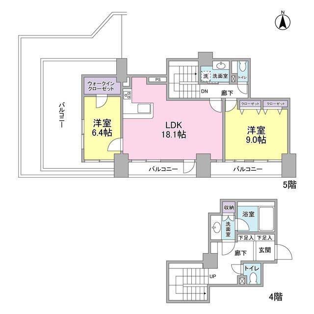 ロイヤルステージ目白(2LDK/4階)の間取り写真