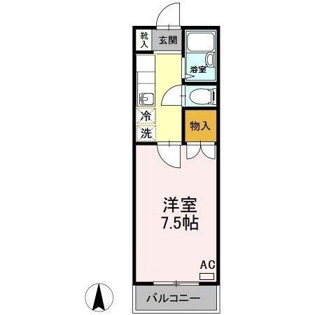 メゾン本庄 A棟(1K/1階)の間取り写真