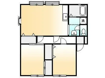 サンビレッジ21 A・B(2LDK/2階)の間取り写真