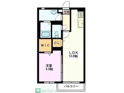 OHANA HARE B(1LDK/2階)の間取り写真