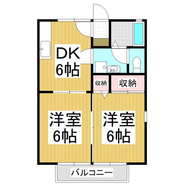 メゾンT&K A棟(2DK/1階)の間取り写真