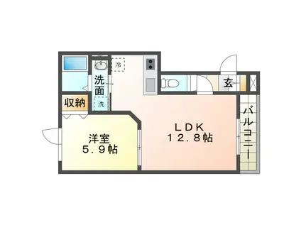 BELLA CASAIII(1LDK/2階)の間取り写真