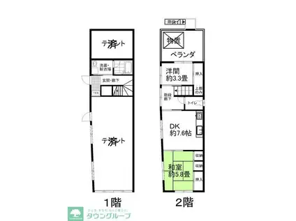 BBハウス(2DK/2階)の間取り写真