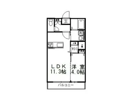 アルカ・ソラーレIII(1LDK/1階)の間取り写真