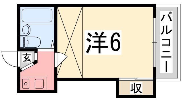 グリーンヒルズ神和(1K/2階)の間取り写真