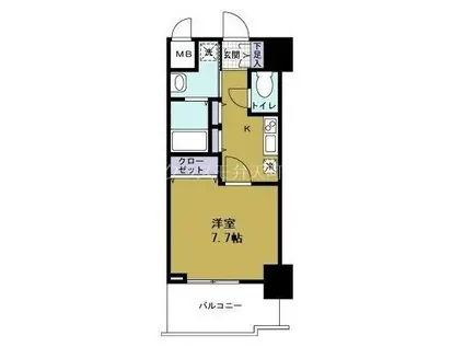 エスリード弁天町南(1K/10階)の間取り写真