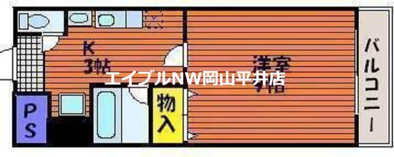 オオキタ・コーポレーションビル(1K/5階)の間取り写真