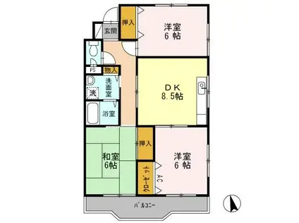 コーポNEW(3DK/2階)の間取り写真