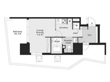 F・TOUR(1K/8階)の間取り写真