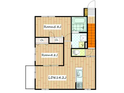 エストシャトー(2LDK/2階)の間取り写真