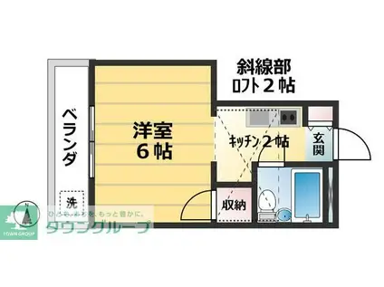 カーサベルデ(1K/2階)の間取り写真