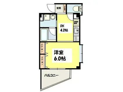 CSハウス(1DK/3階)の間取り写真