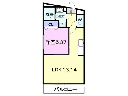 シャトー江ミーナ(1LDK/4階)の間取り写真