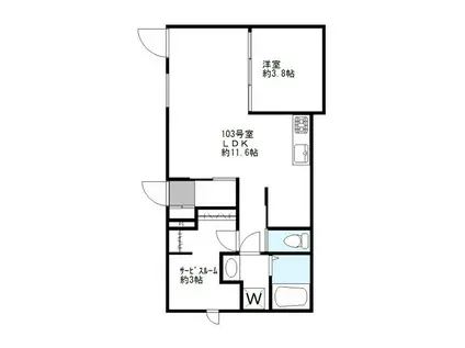 FOLS CLASS阿佐ヶ谷(1SLDK/1階)の間取り写真