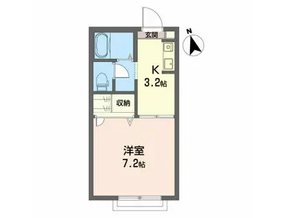 シャーメゾン・エム(1K/2階)の間取り写真