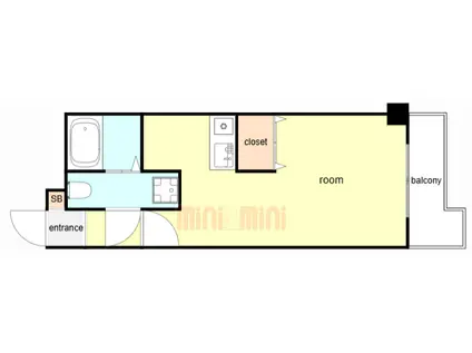 石屋川ロイヤルハイツ(1K/4階)の間取り写真