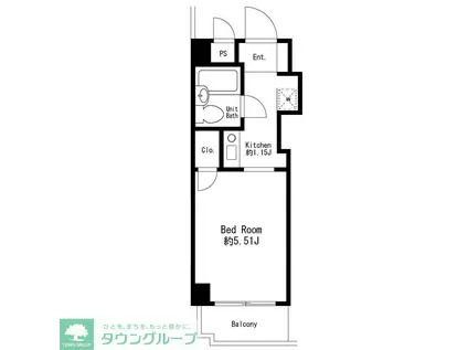 プライム雪谷(1K/5階)の間取り写真