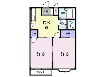 コーポ浪漫A(2DK/2階)の間取り写真