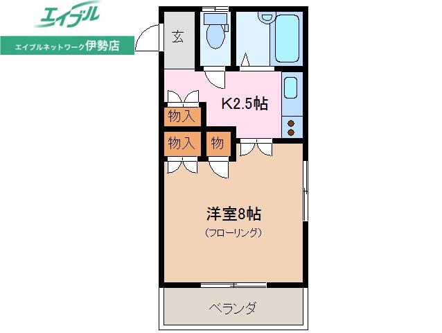ガラシアTAMAKI(1K/2階)の間取り写真