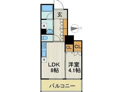 イニシア錦糸町(1LDK/5階)の間取り写真