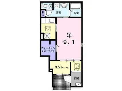 エクセレントIII(ワンルーム/1階)の間取り写真