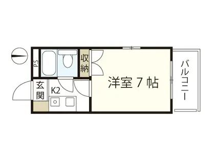 パレグレース仁保(1K/2階)の間取り写真