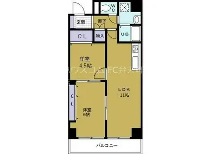 第20柴田マンション(2LDK/12階)の間取り写真